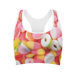 Sweet Gummy Print Women's Sports Bra