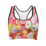 Sweet Gummy Print Women's Sports Bra