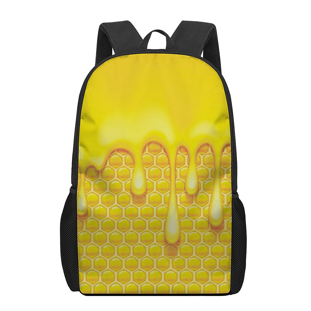 Sweet Honey Bee Hive Print 17 Inch Backpack