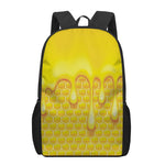 Sweet Honey Bee Hive Print 17 Inch Backpack