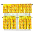 Sweet Honey Bee Hive Print 3 Piece Kitchen Curtains