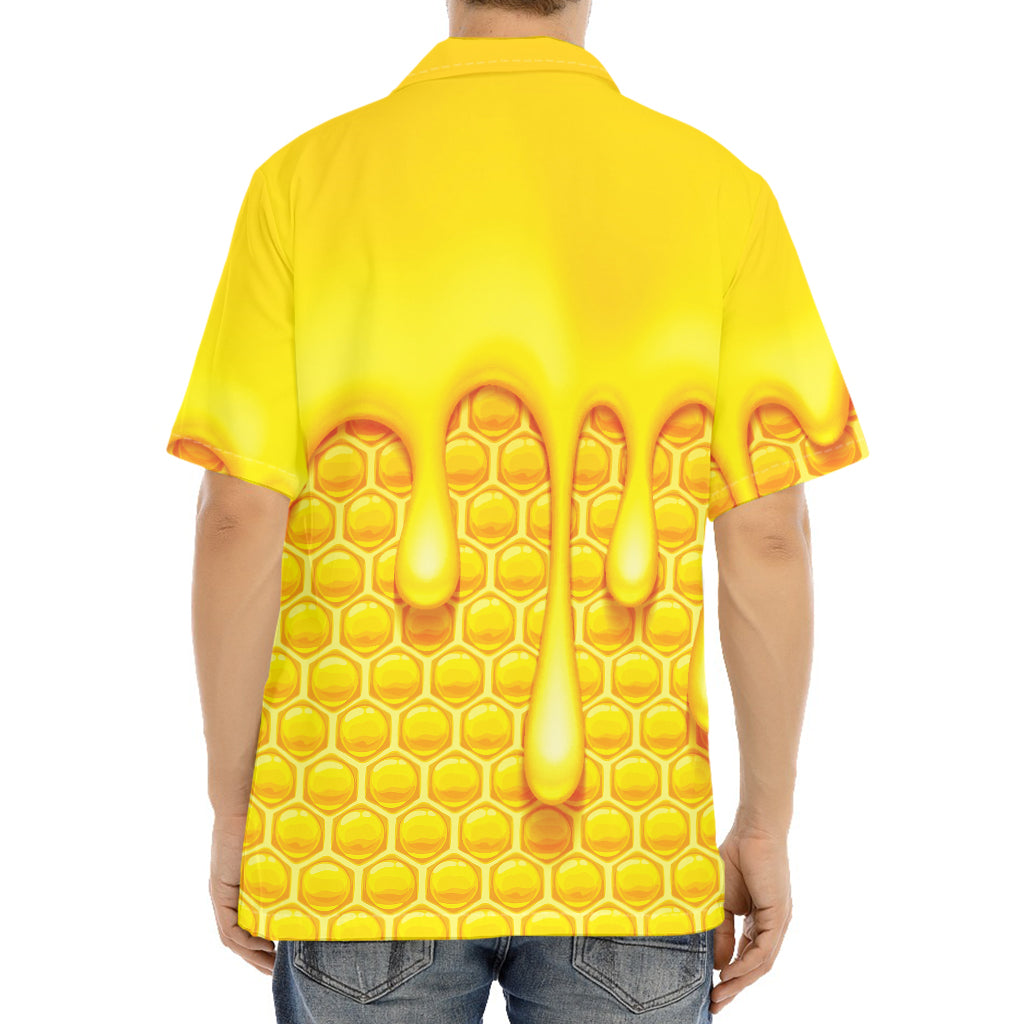 Sweet Honey Bee Hive Print Aloha Shirt