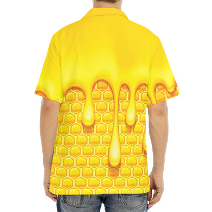 Sweet Honey Bee Hive Print Aloha Shirt