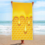 Sweet Honey Bee Hive Print Beach Towel
