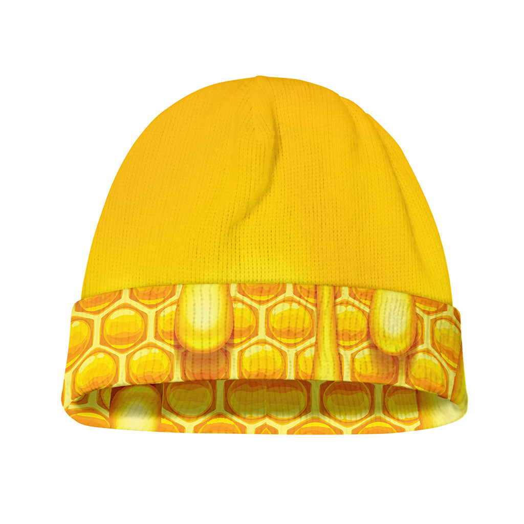 Sweet Honey Bee Hive Print Beanie