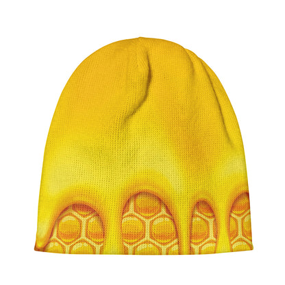 Sweet Honey Bee Hive Print Beanie
