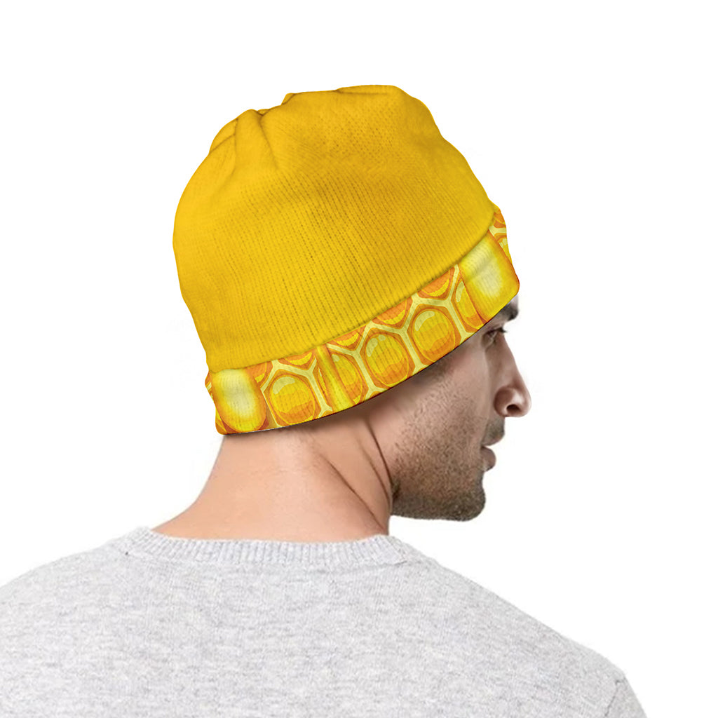 Sweet Honey Bee Hive Print Beanie