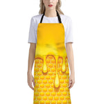 Sweet Honey Bee Hive Print Bib Apron With Pocket
