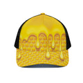Sweet Honey Bee Hive Print Black Mesh Trucker Hat