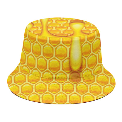Sweet Honey Bee Hive Print Bucket Hat