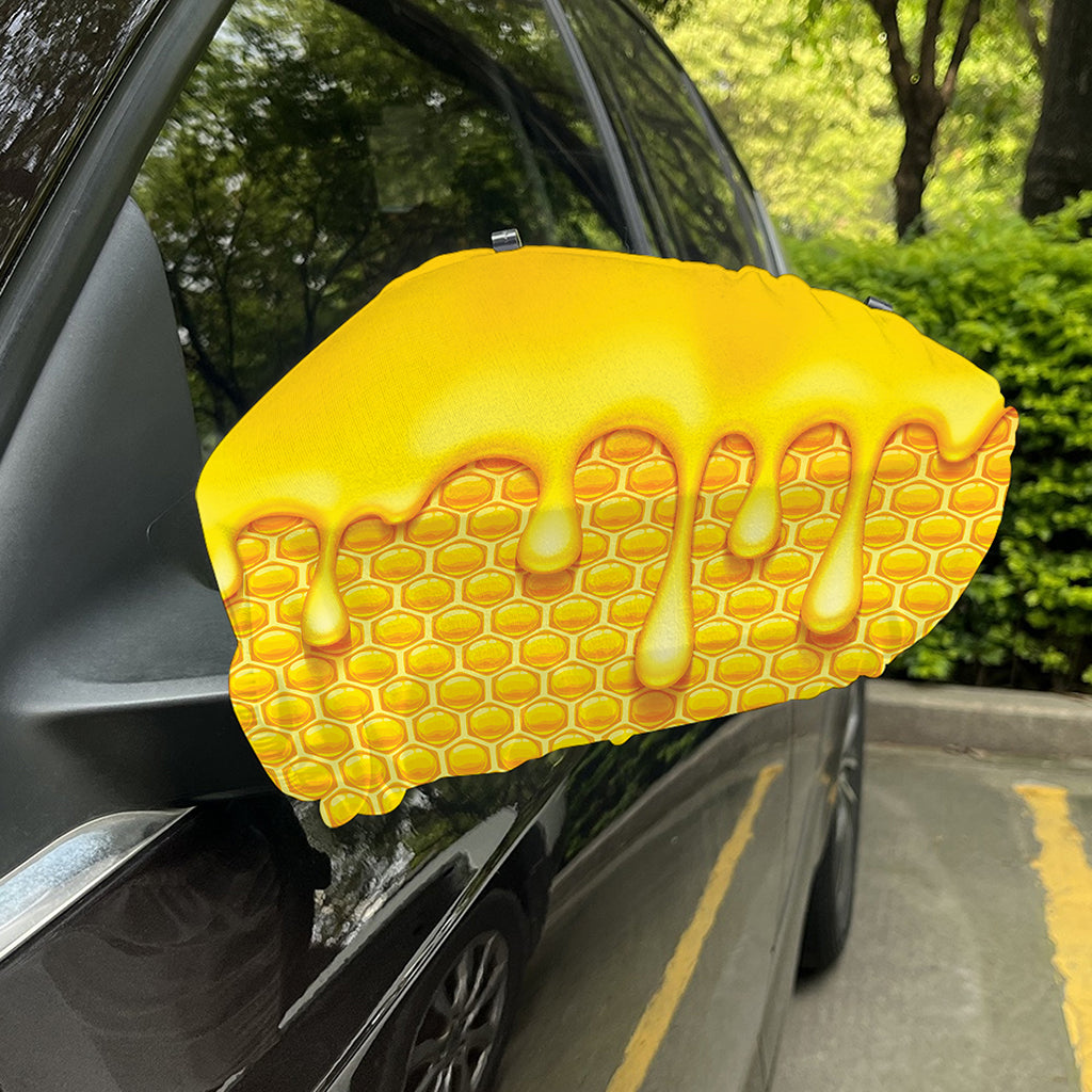 Sweet Honey Bee Hive Print Car Side Mirror Covers