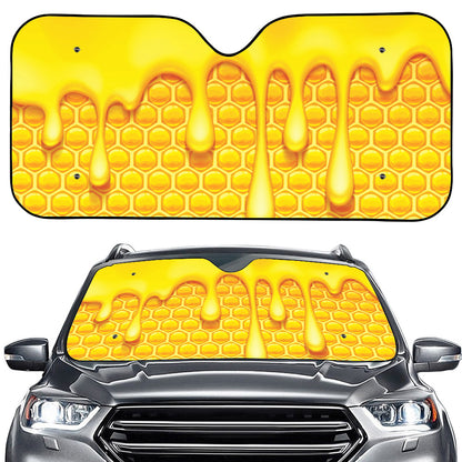 Sweet Honey Bee Hive Print Car Windshield Sun Shade
