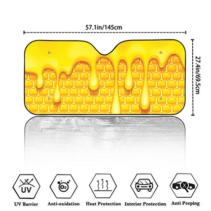Sweet Honey Bee Hive Print Car Windshield Sun Shade