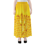 Sweet Honey Bee Hive Print Chiffon Maxi Skirt