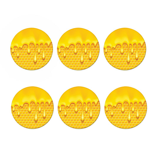 Sweet Honey Bee Hive Print Coaster Set