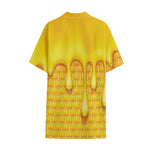 Sweet Honey Bee Hive Print Cotton Hawaiian Shirt