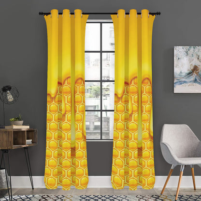 Sweet Honey Bee Hive Print Curtain