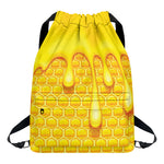 Sweet Honey Bee Hive Print Drawstring Backpack