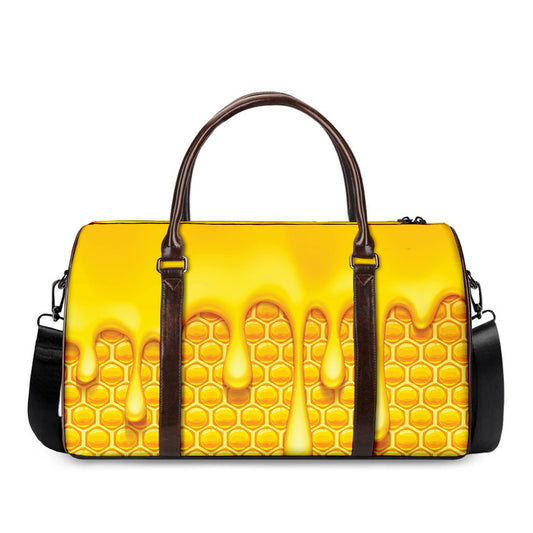 Sweet Honey Bee Hive Print Duffle Bag
