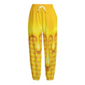 Sweet Honey Bee Hive Print Fleece Lined Knit Pants