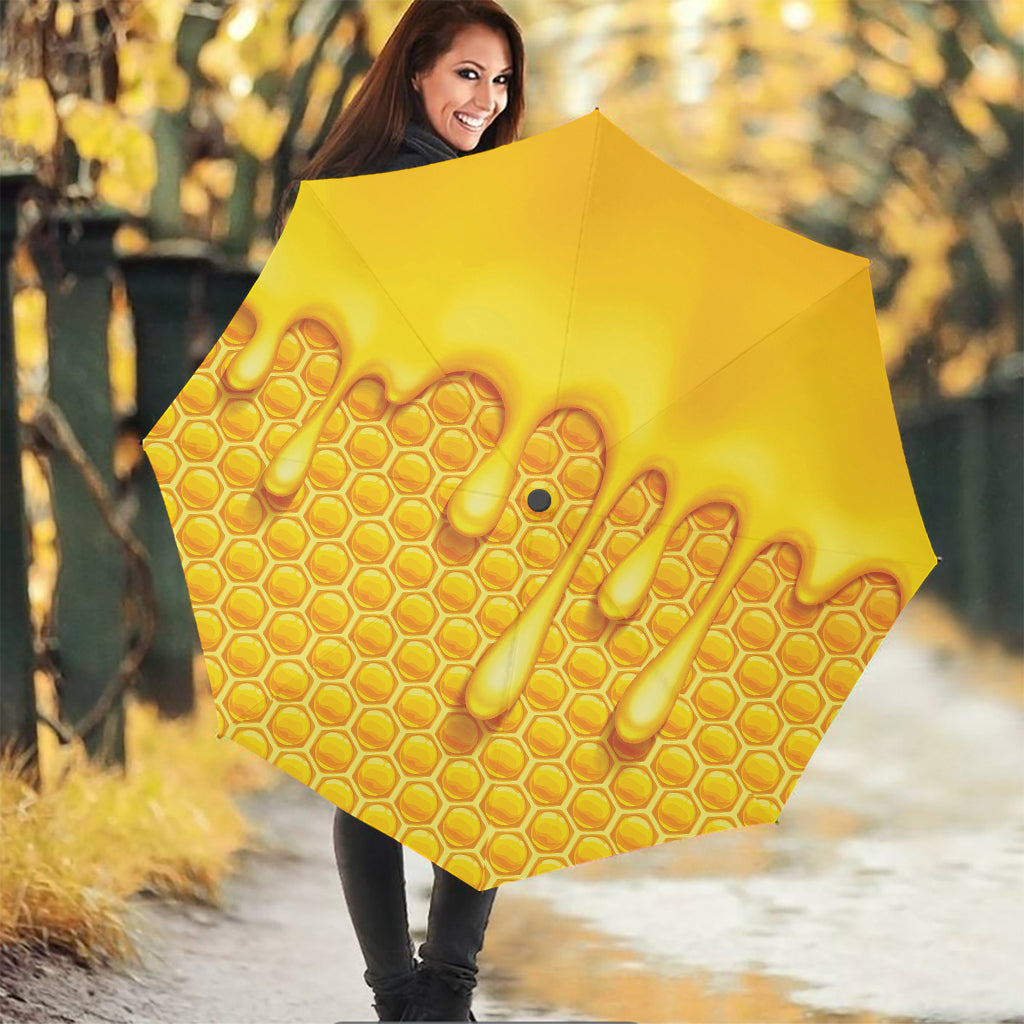 Sweet Honey Bee Hive Print Foldable Umbrella