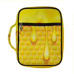 Sweet Honey Bee Hive Print Front Pocket Bible Bag
