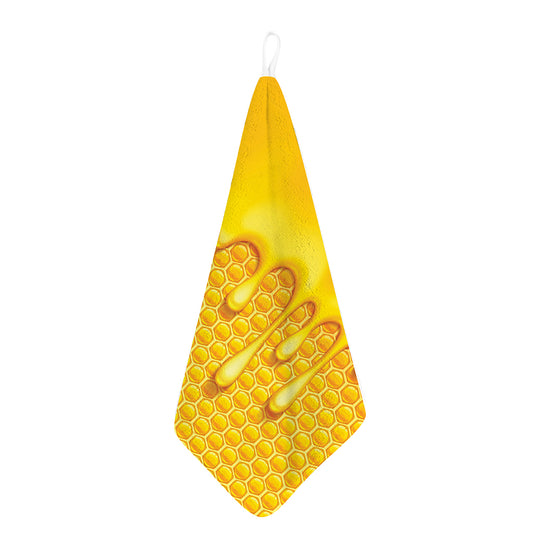 Sweet Honey Bee Hive Print Hand Towel