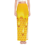 Sweet Honey Bee Hive Print High Slit Maxi Skirt
