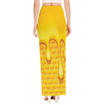 Sweet Honey Bee Hive Print High Slit Maxi Skirt