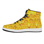 Sweet Honey Bee Hive Print High Top Leather Sneakers