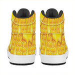 Sweet Honey Bee Hive Print High Top Leather Sneakers