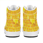 Sweet Honey Bee Hive Print High Top Leather Sneakers