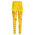 Sweet Honey Bee Hive Print High-Waisted Pocket Leggings