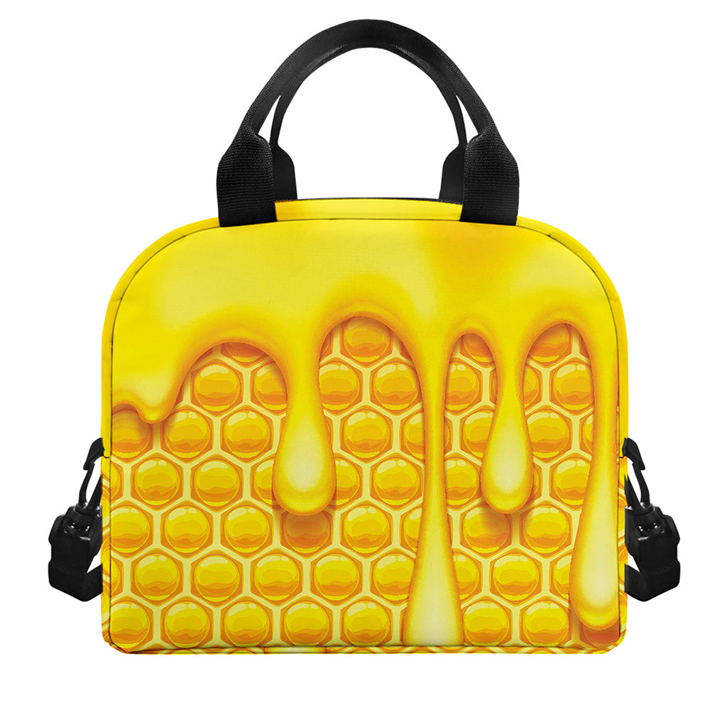 Sweet Honey Bee Hive Print Insulated Lunch Bag