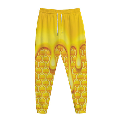 Sweet Honey Bee Hive Print Jogger Pants