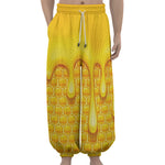 Sweet Honey Bee Hive Print Lantern Pants