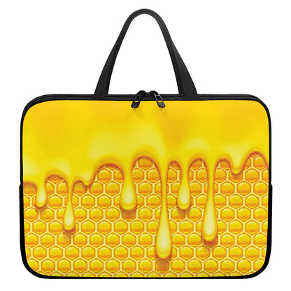Sweet Honey Bee Hive Print Laptop Sleeve With Handle