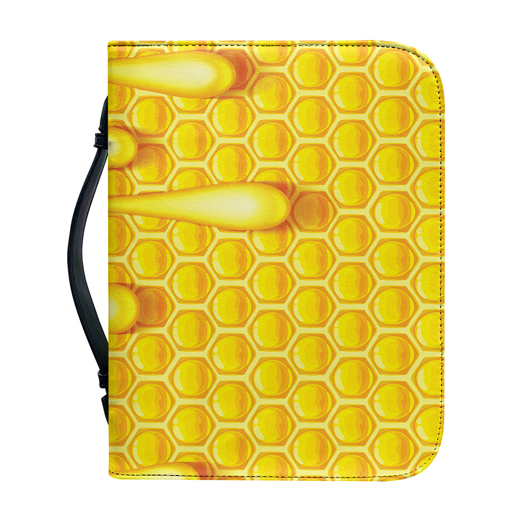 Sweet Honey Bee Hive Print Leather Bible Cover