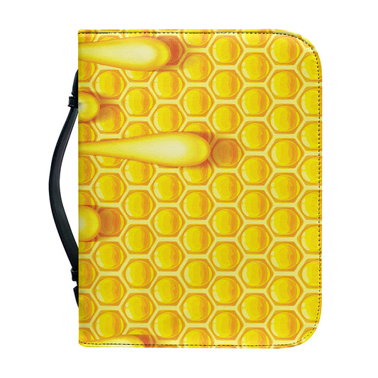 Sweet Honey Bee Hive Print Leather Bible Cover