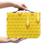 Sweet Honey Bee Hive Print Leather Bible Cover