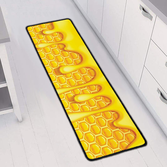 Sweet Honey Bee Hive Print Long Kitchen Mat
