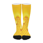 Sweet Honey Bee Hive Print Long Socks