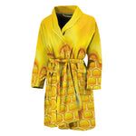 Sweet Honey Bee Hive Print Men's Bathrobe