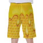 Sweet Honey Bee Hive Print Men's Beach Shorts