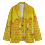 Sweet Honey Bee Hive Print Men's Blazer