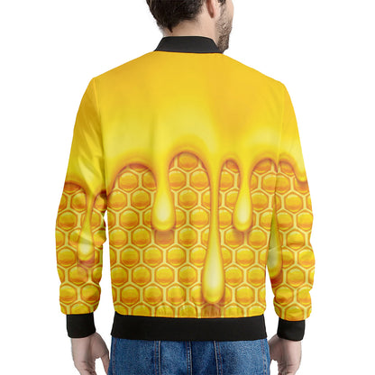 Sweet Honey Bee Hive Print Men's Bomber Jacket