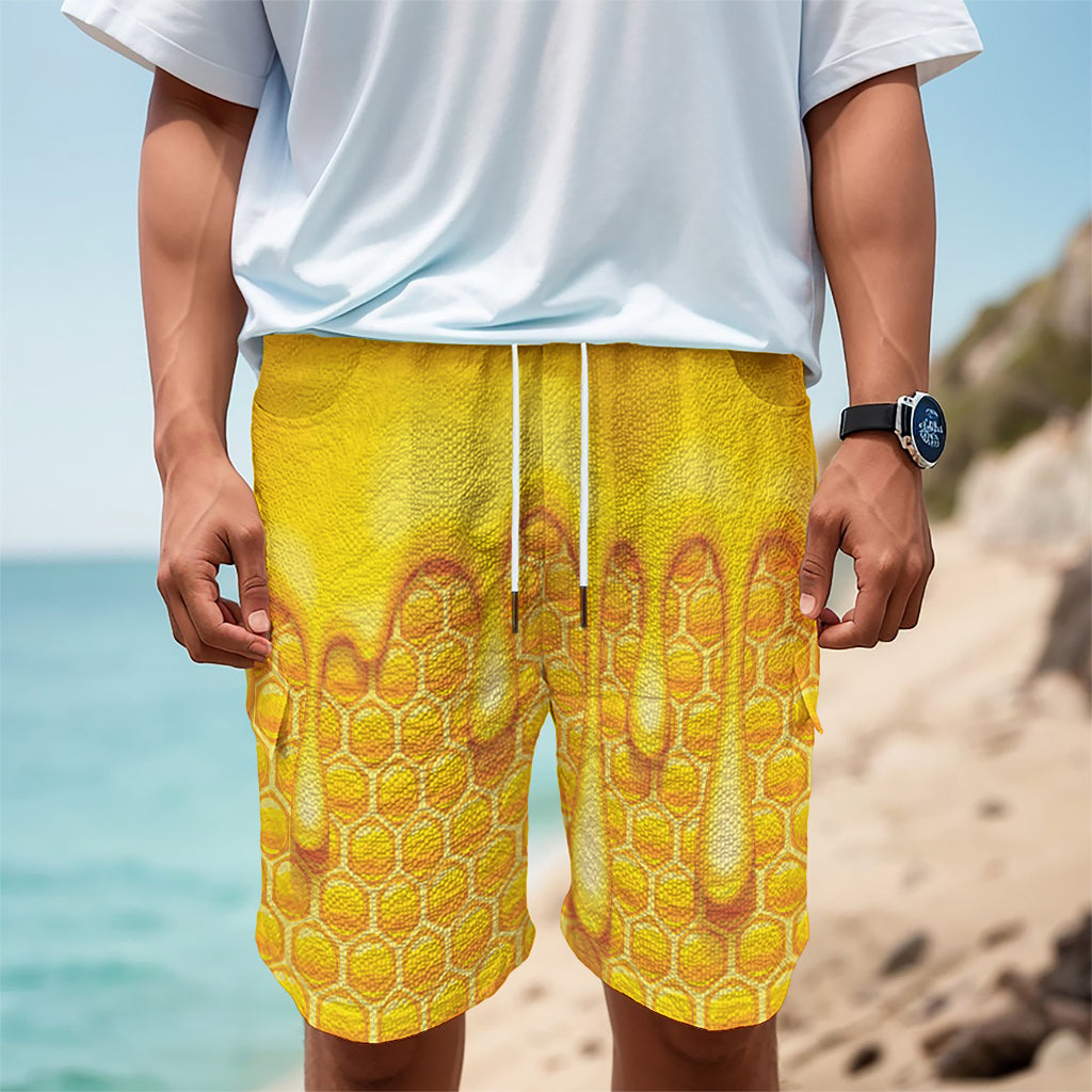 Sweet Honey Bee Hive Print Men's Cargo Shorts