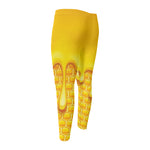 Sweet Honey Bee Hive Print Men's Compression Pants