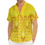 Sweet Honey Bee Hive Print Men's Deep V-Neck Shirt