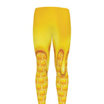 Sweet Honey Bee Hive Print Men's leggings